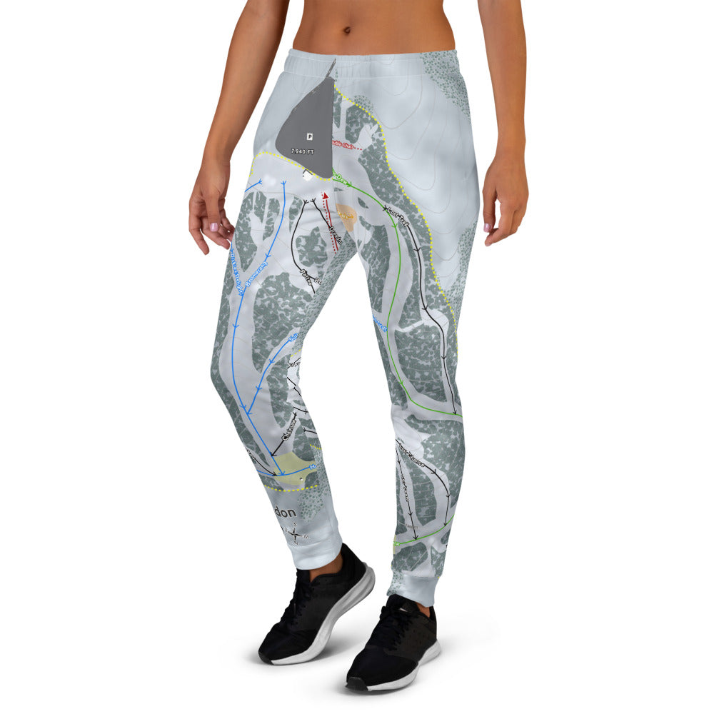 Hogadon, Wyoming Ski Trail Map Women's Mid-Layer - Powderaddicts