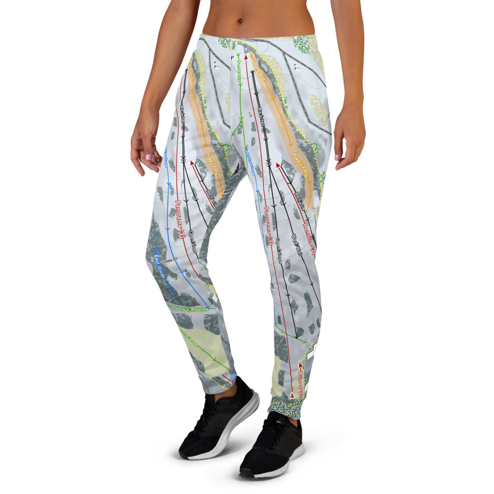 Pine Mountain, Michigan Ski Trail Map Women's Mid-Layer - Powderaddicts