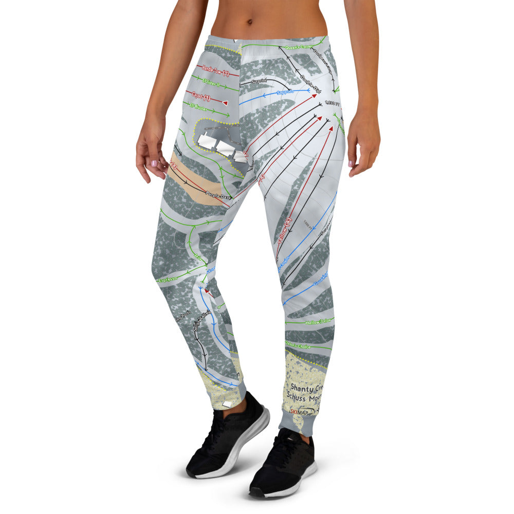 Shanty Creek Schuss Mtn, Michigan Ski Trail Map Women's Mid-Layer - Powderaddicts