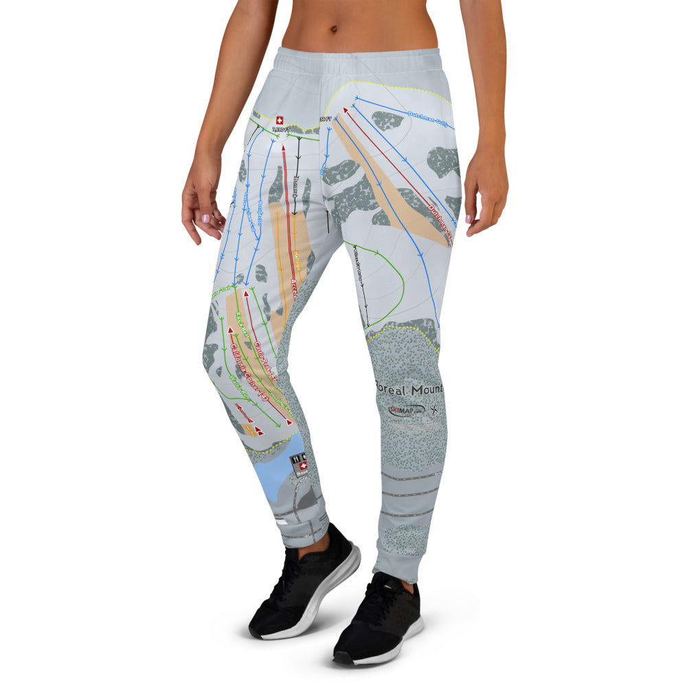 Boreal Mountain, California Ski Trail Map Women's Mid-Layer - Powderaddicts