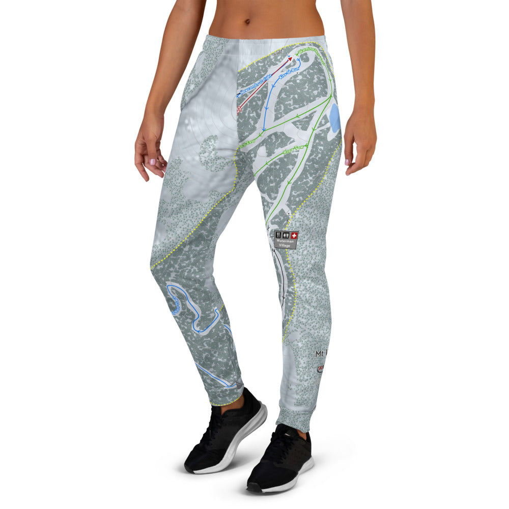 Mt Waterman, California Ski Trail Map Women's Mid-Layer - Powderaddicts