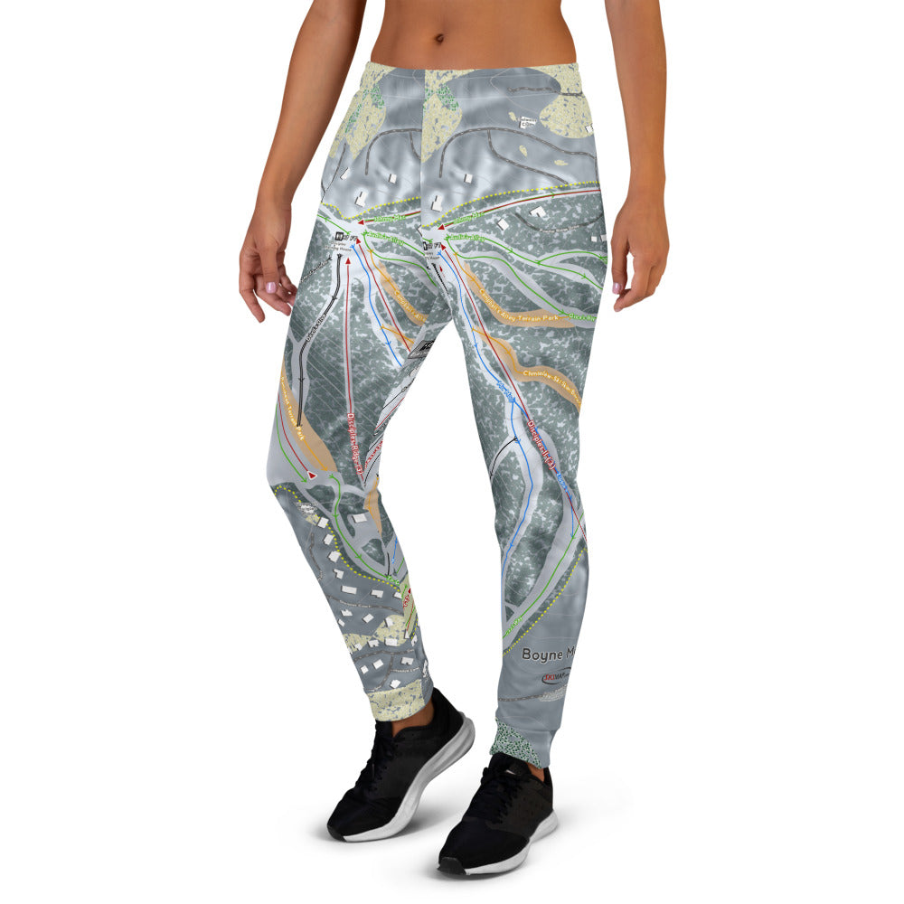 Boyne Mountain, Michigan Ski Trail Map Women's Mid-Layer - Powderaddicts