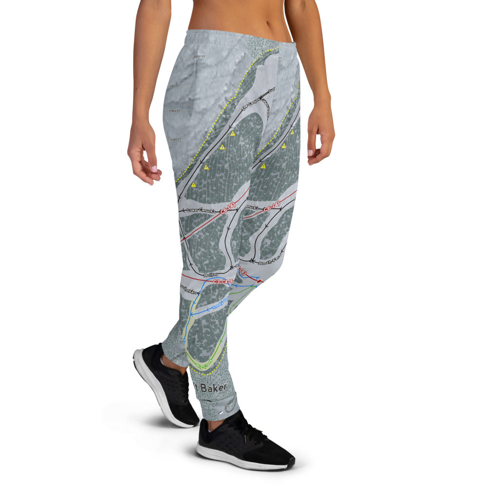 Mt. Baker, Washington Ski Trail Map Women's Mid-Layer - Powderaddicts