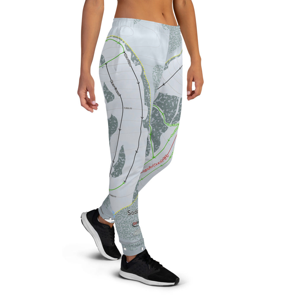 Soda Springs, California Ski Trail Map Women's Mid-Layer - Powderaddicts