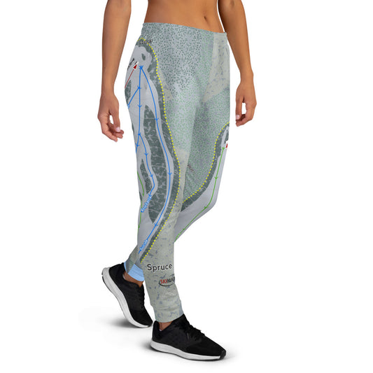 Spruce Mountain, Maine Ski Trail Map Women's Mid-Layer - Powderaddicts