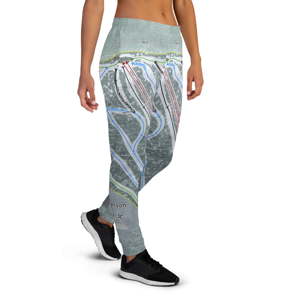 Mt Jefferson, Maine Ski Trail Map Women's Mid-Layer - Powderaddicts