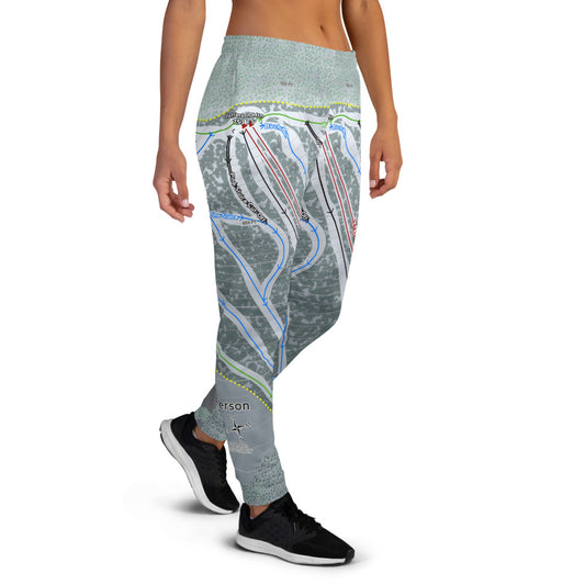 Mt Jefferson, Maine Ski Trail Map Women's Mid-Layer - Powderaddicts