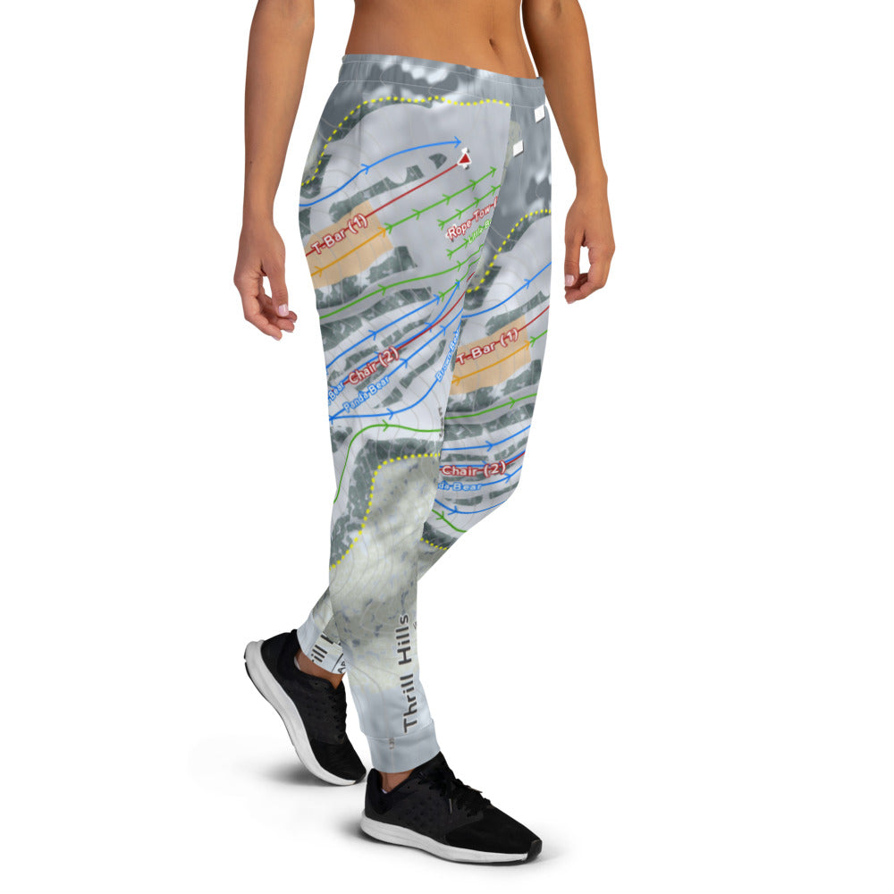 Thrill Hills, North Dakota Ski Trail Map Women's Mid-Layer - Powderaddicts