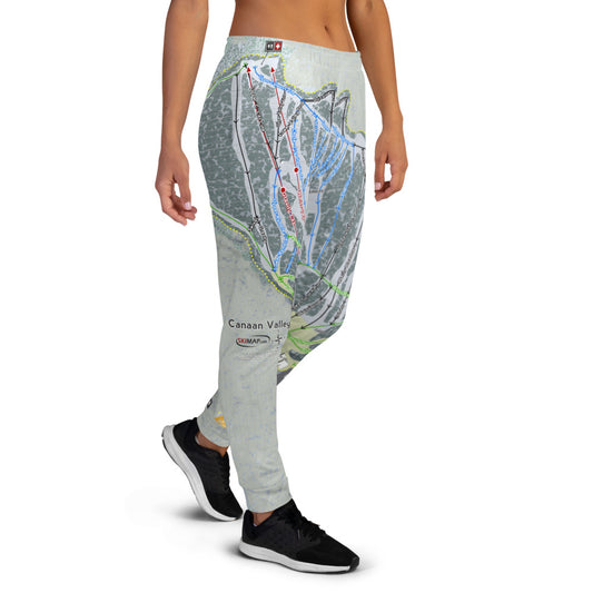Canaan Valley, West Virginia Ski Trail Map Women's Mid-Layer - Powderaddicts