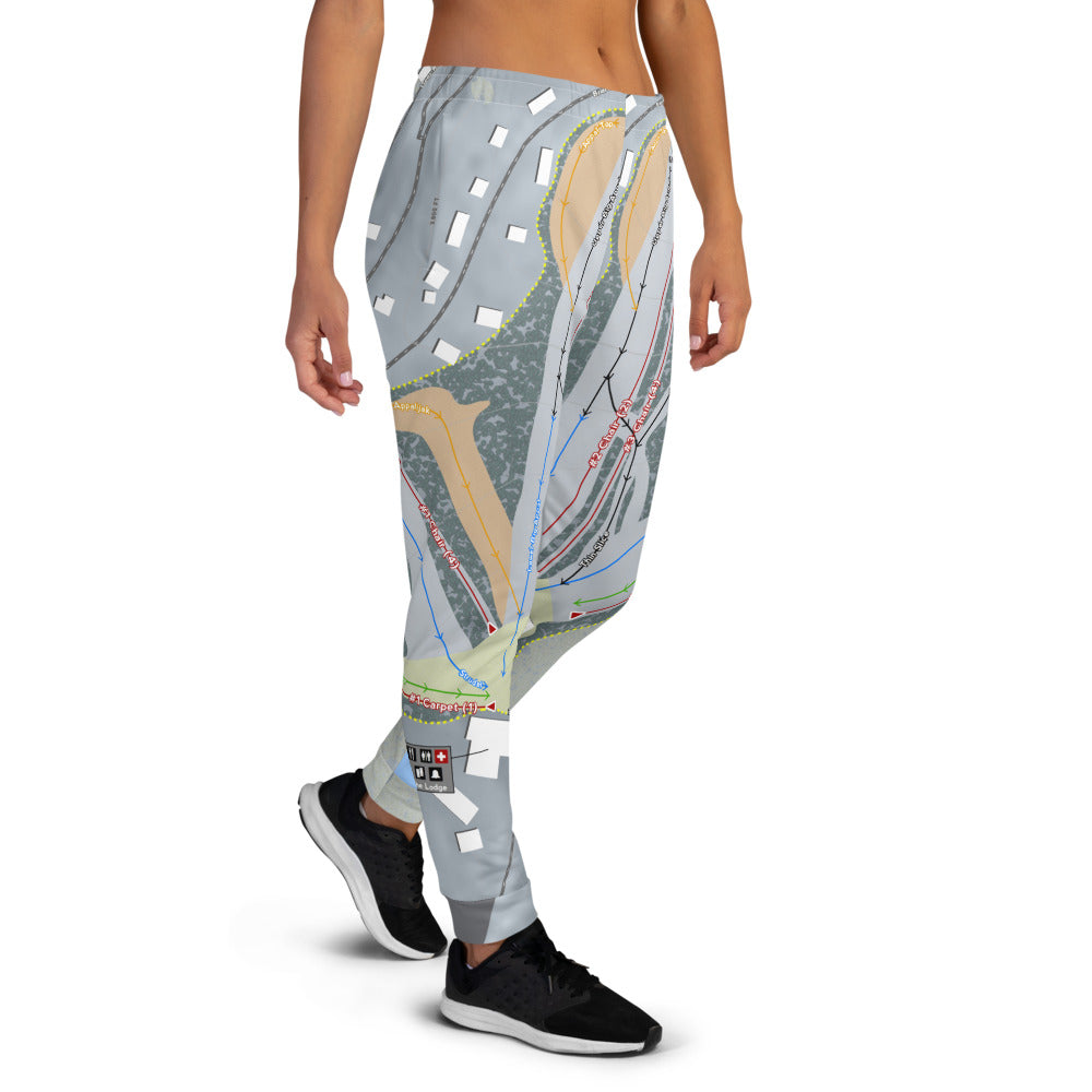 Appalachian, North Carolina Ski Trail Map Women's Mid-Layer - Powderaddicts
