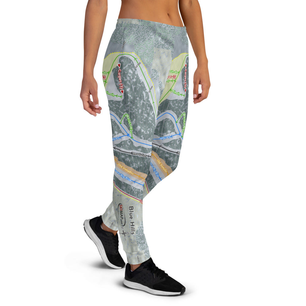 Blue Hills, Massachusetts Ski Trail Map Women's Mid-Layer - Powderaddicts