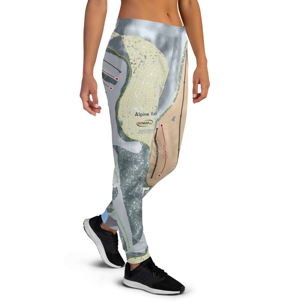 Alpine Valley, Michigan Ski Trail Map Women's Mid-Layer - Powderaddicts