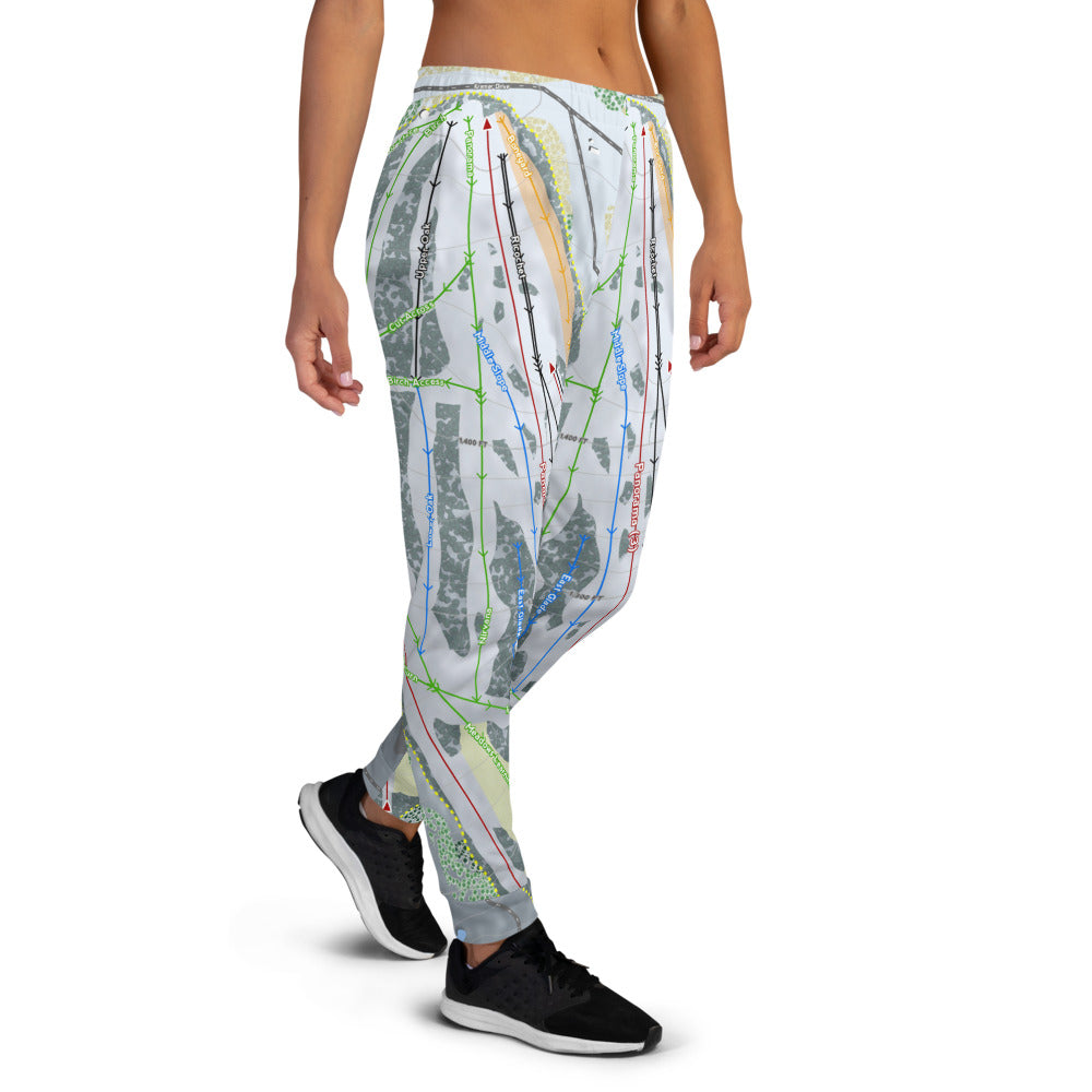 Pine Mountain, Michigan Ski Trail Map Women's Mid-Layer - Powderaddicts