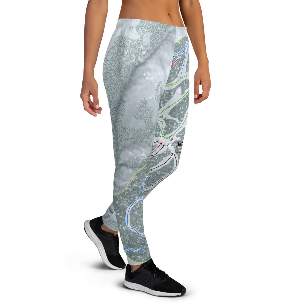Mt Waterman, California Ski Trail Map Women's Mid-Layer - Powderaddicts