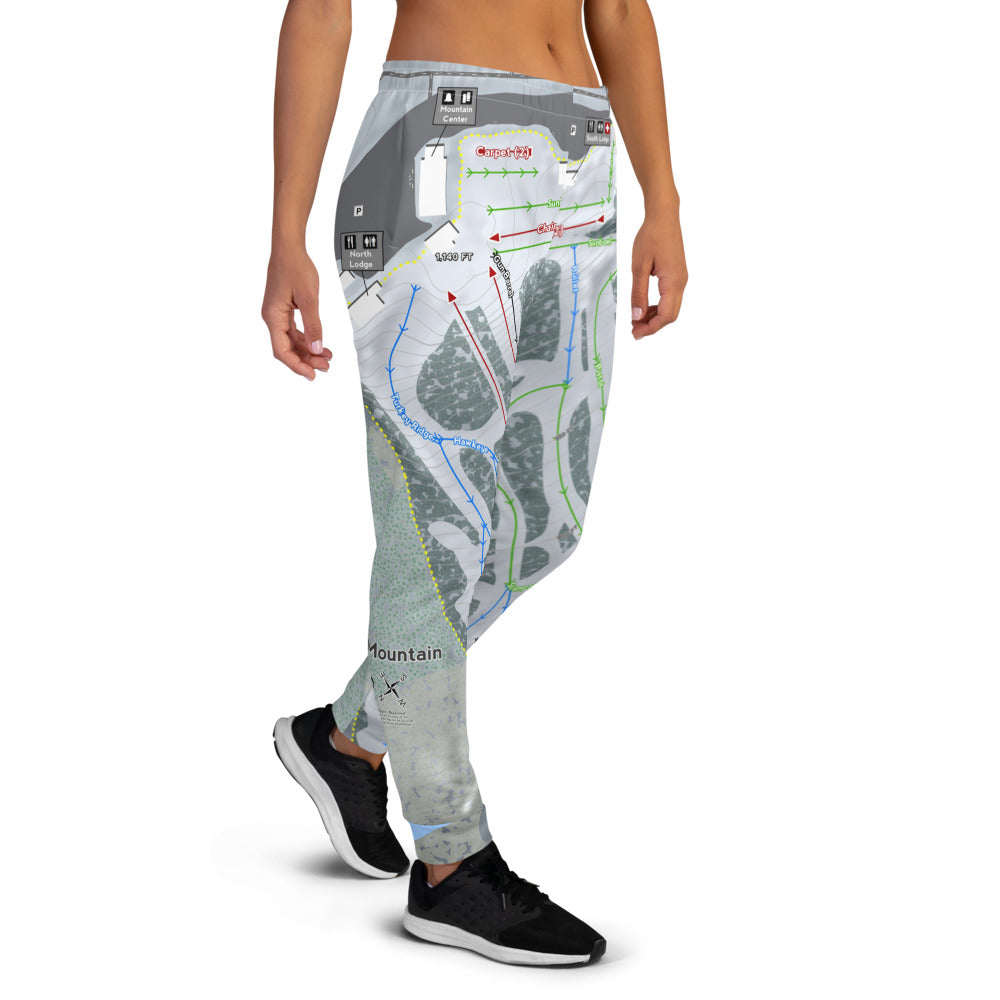 Sundown Mountain, Iowa Ski Trail Map Women's Mid-Layer - Powderaddicts