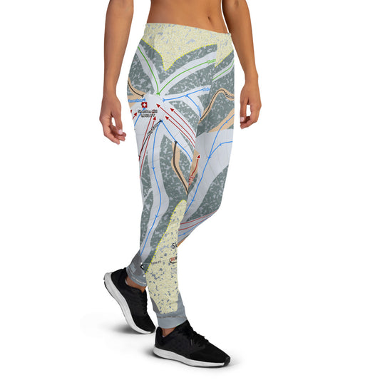 Ski Brule, Michigan Ski Trail Map Women's Mid-Layer - Powderaddicts