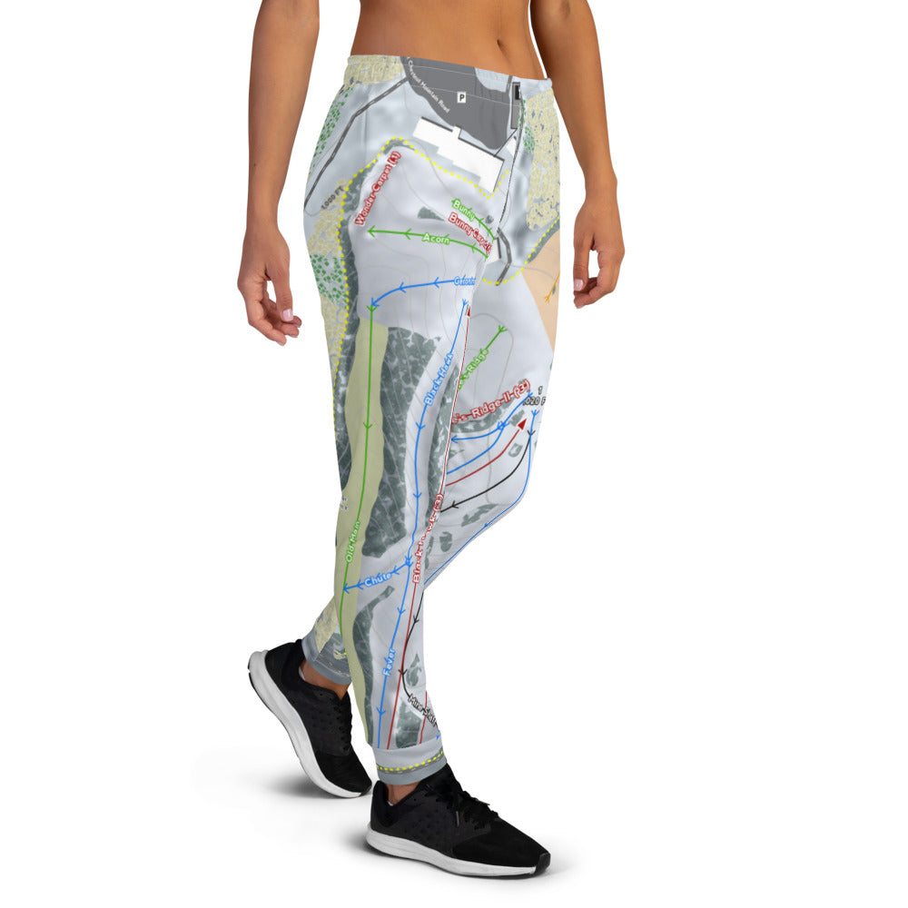 Chestnut Mountain, Illinois Ski Trail Map Women's Mid-Layer - Powderaddicts