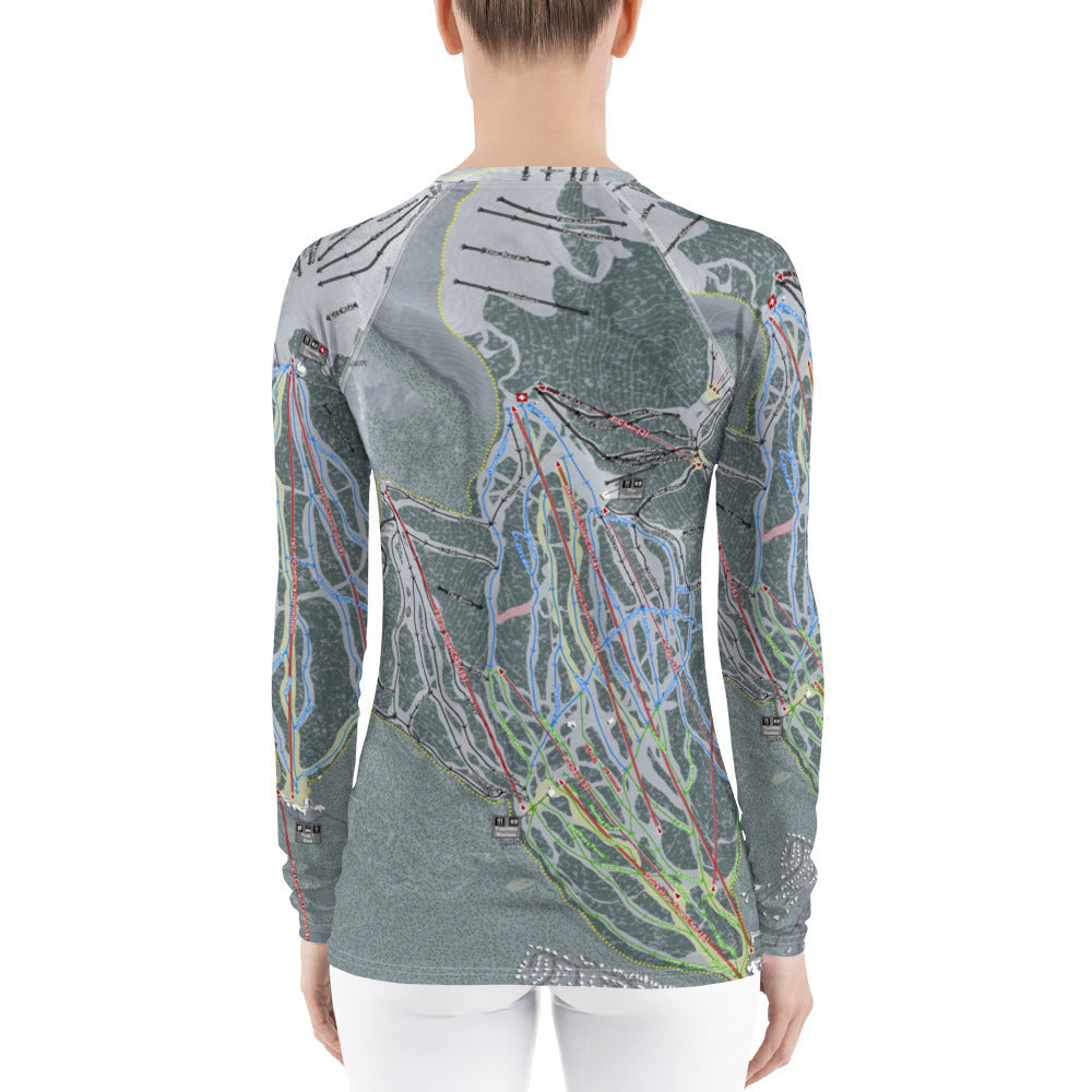 Breckenridge, Colorado Ski Trail Map Women's Base Layer Top - Powderaddicts