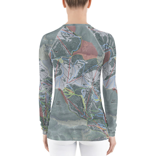 Vail, Colorado Ski Trail Map Women's Base Layer Top - Powderaddicts