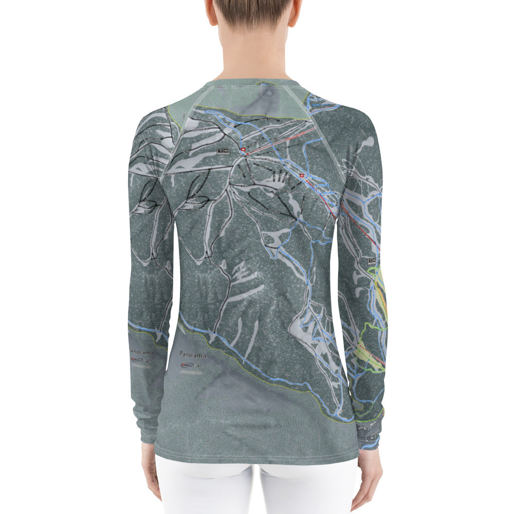 Panorama, British Columbia Ski Trail Map Men's Base Layer Top - Powderaddicts