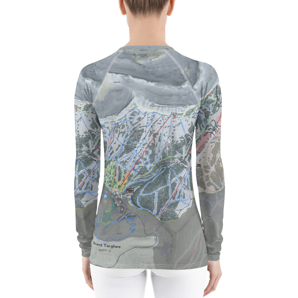 Grand Targhee, Wyoming Ski Trail Map Women's Base Layer Top - Powderaddicts