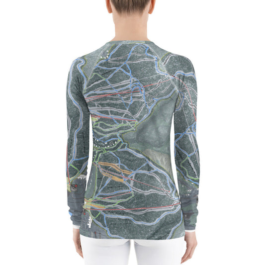 Attitash Mountain, New Hampshire Ski Trail Map Women's Base Layer Top - Powderaddicts