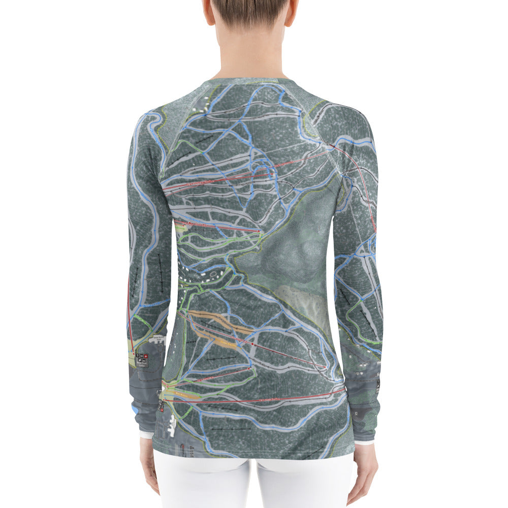 Attitash Mountain, New Hampshire Ski Trail Map Women's Base Layer Top - Powderaddicts