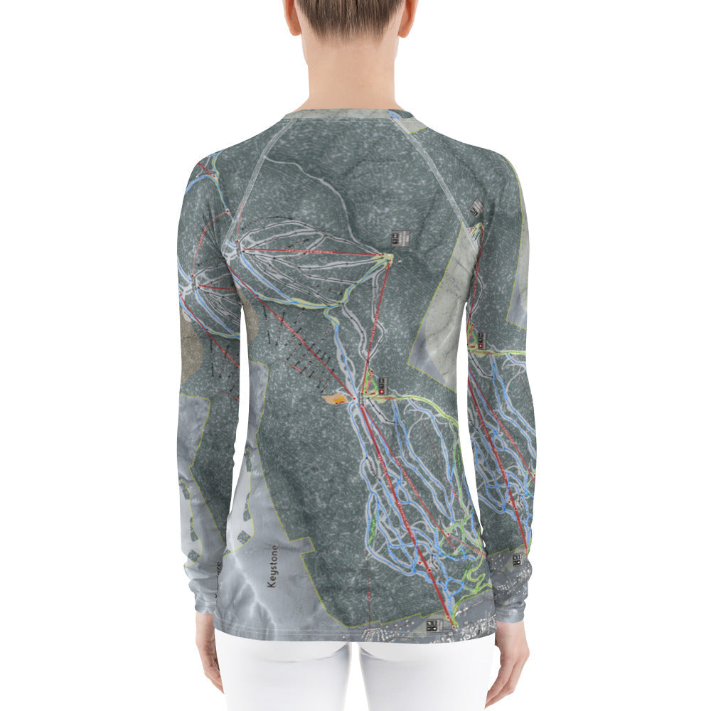 Keystone, Colorado Ski Trail Map Women's Base Layer Top - Powderaddicts