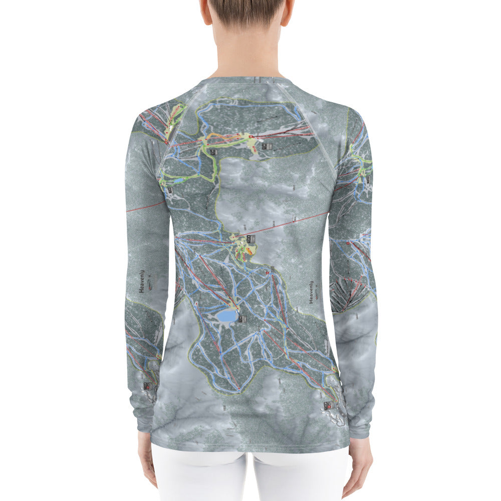 Heavenly, Nevada Ski Trail Map Women&#39;s Base Layer Top - Powderaddicts