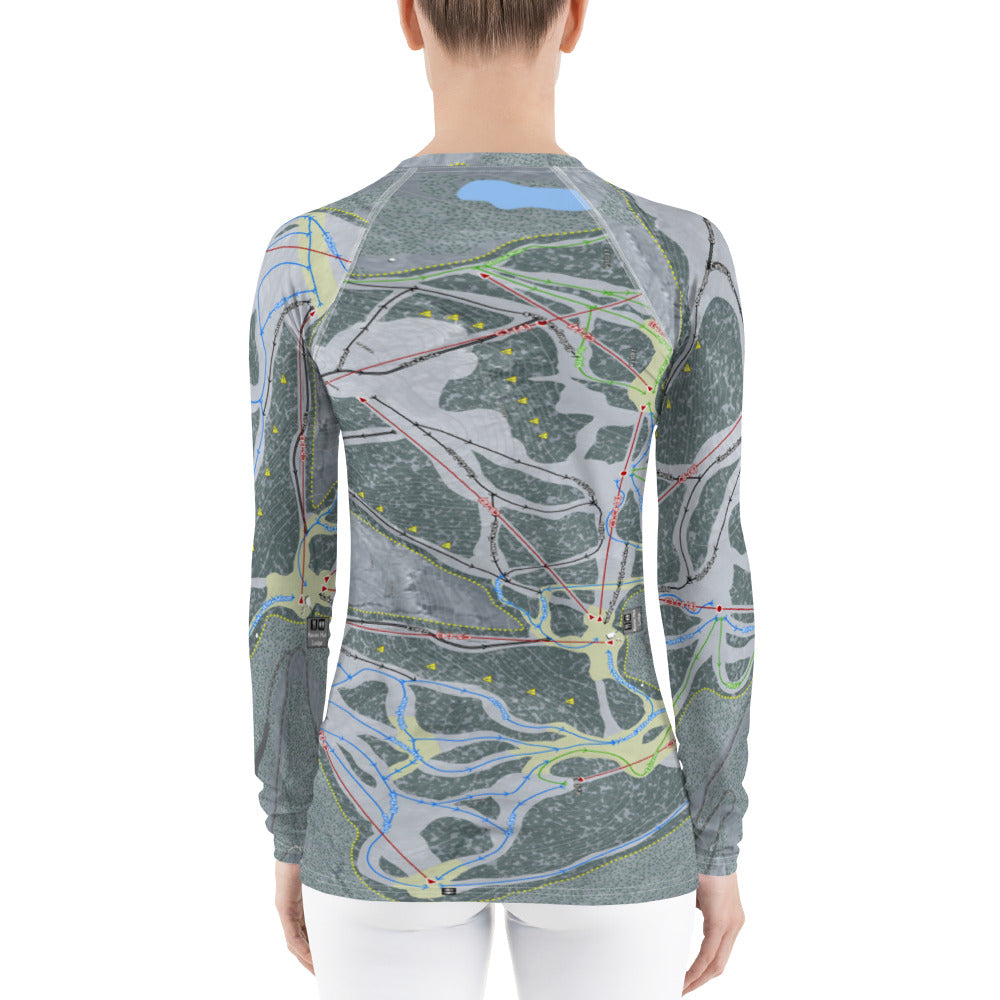 Mt. Baker, Washington Ski Trail Map Women&#39;s Base Layer Top - Powderaddicts