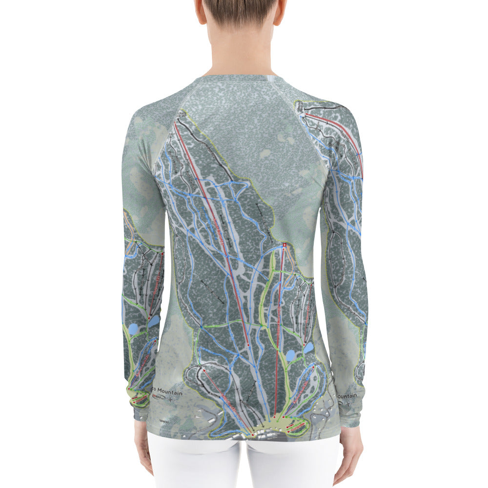 Pico Mountain, Vermont Ski Trail Map Women's Base Layer Top - Powderaddicts