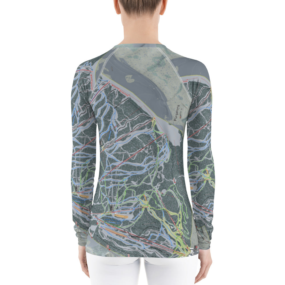 Purgatory, Colorado Ski Trail Map Women&#39;s Base Layer Top - Powderaddicts