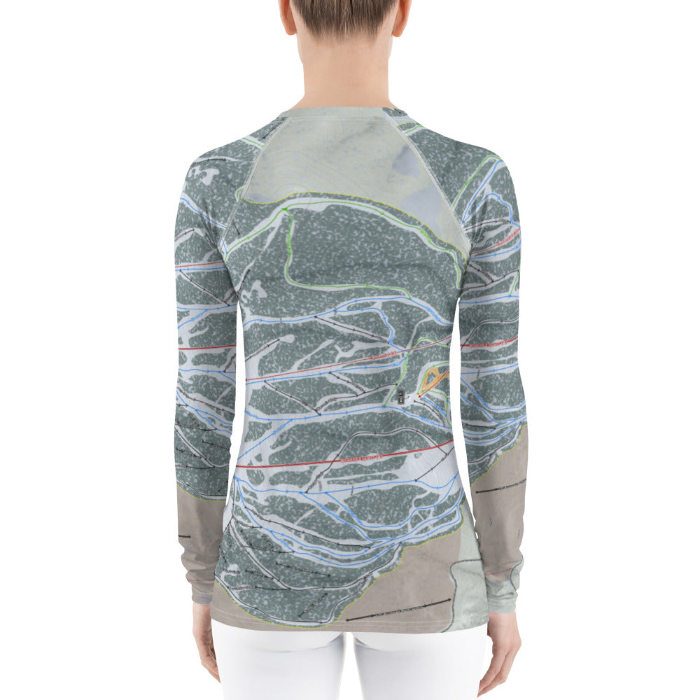 Brundage, Idaho Ski Trail Map Women's Base Layer Top - Powderaddicts