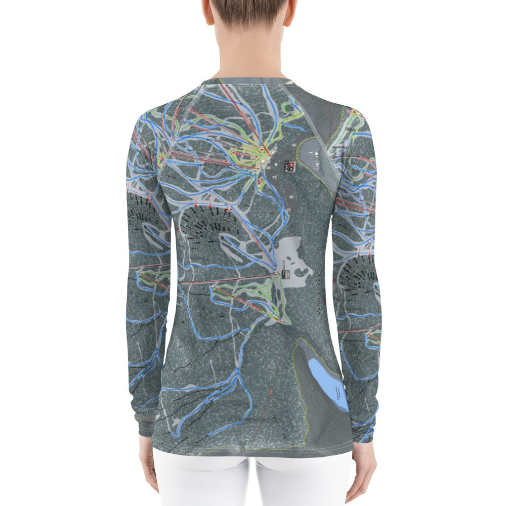 Wolf Creek, Colorado Ski Trail Map Women&#39;s Base Layer Top - Powderaddicts