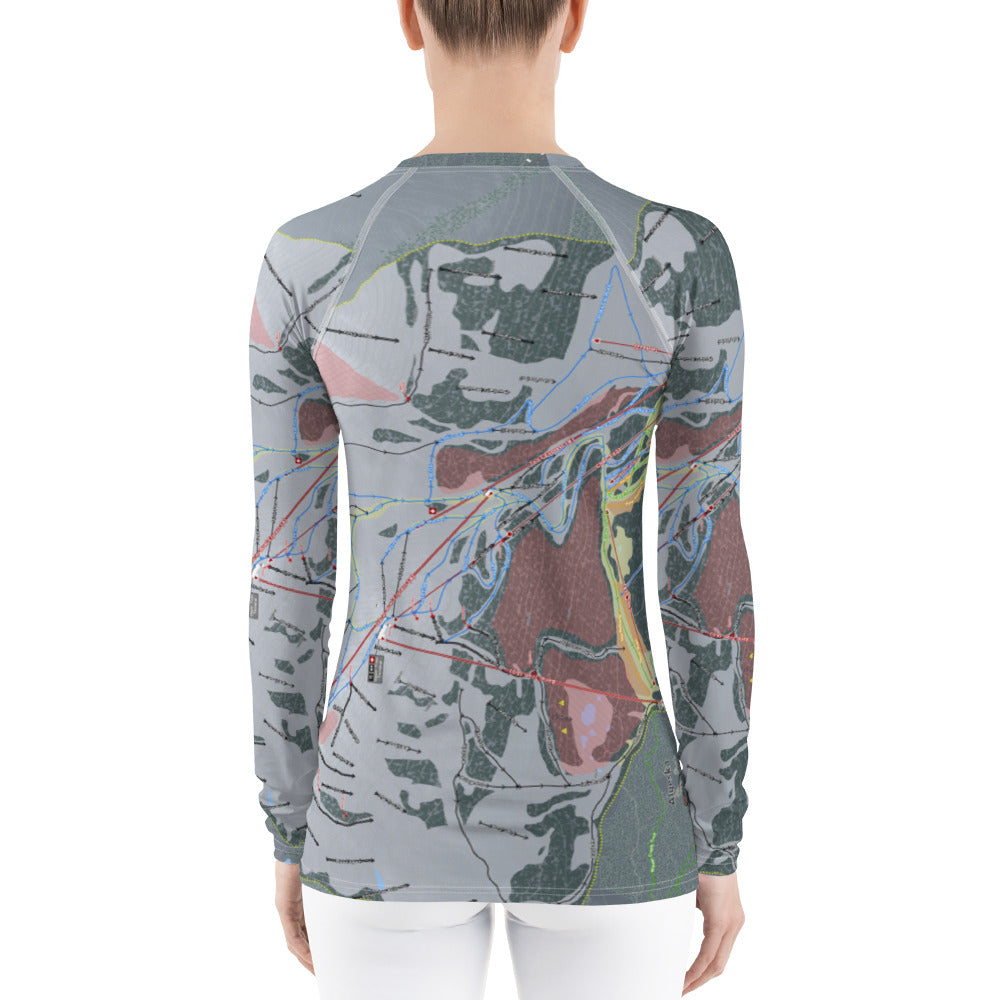 Alyeska, Alaska Ski Trail Map Women's Base Layer Top - Powderaddicts