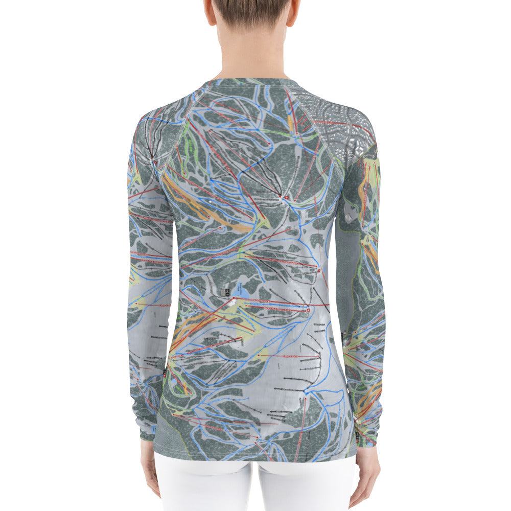 Mammoth Mountain, California Ski Trail Map Women's Base Layer Top - Powderaddicts