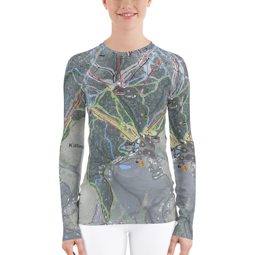 Killington, Vermont Ski Trail Map Women's Base Layers