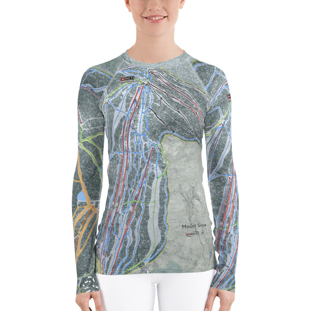 Mount Snow, Vermont Ski Trail Map Women's Base Layers