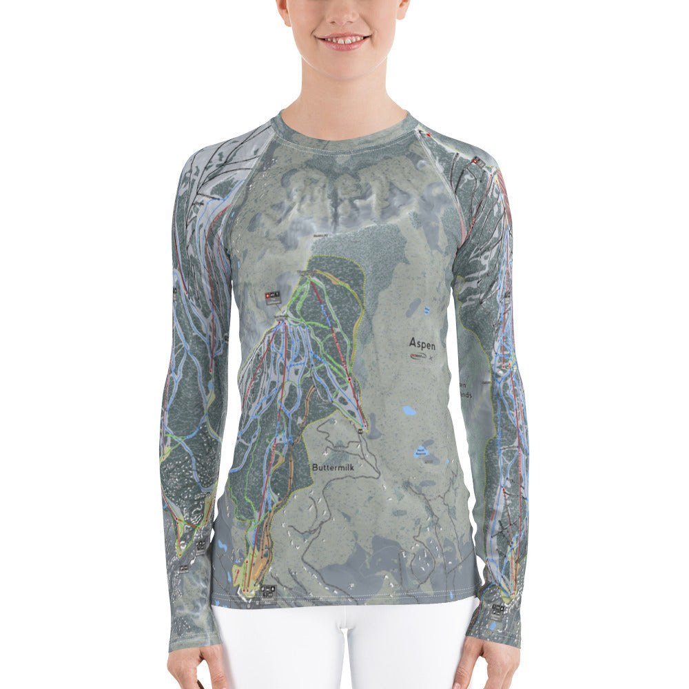 Aspen Snowmass, Colorado Ski Trail Map Women's Base Layers