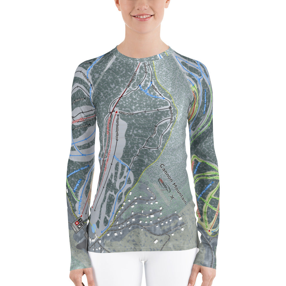 Cannon Mountain, New Hampshire Ski Trail Map Women's Base Layers
