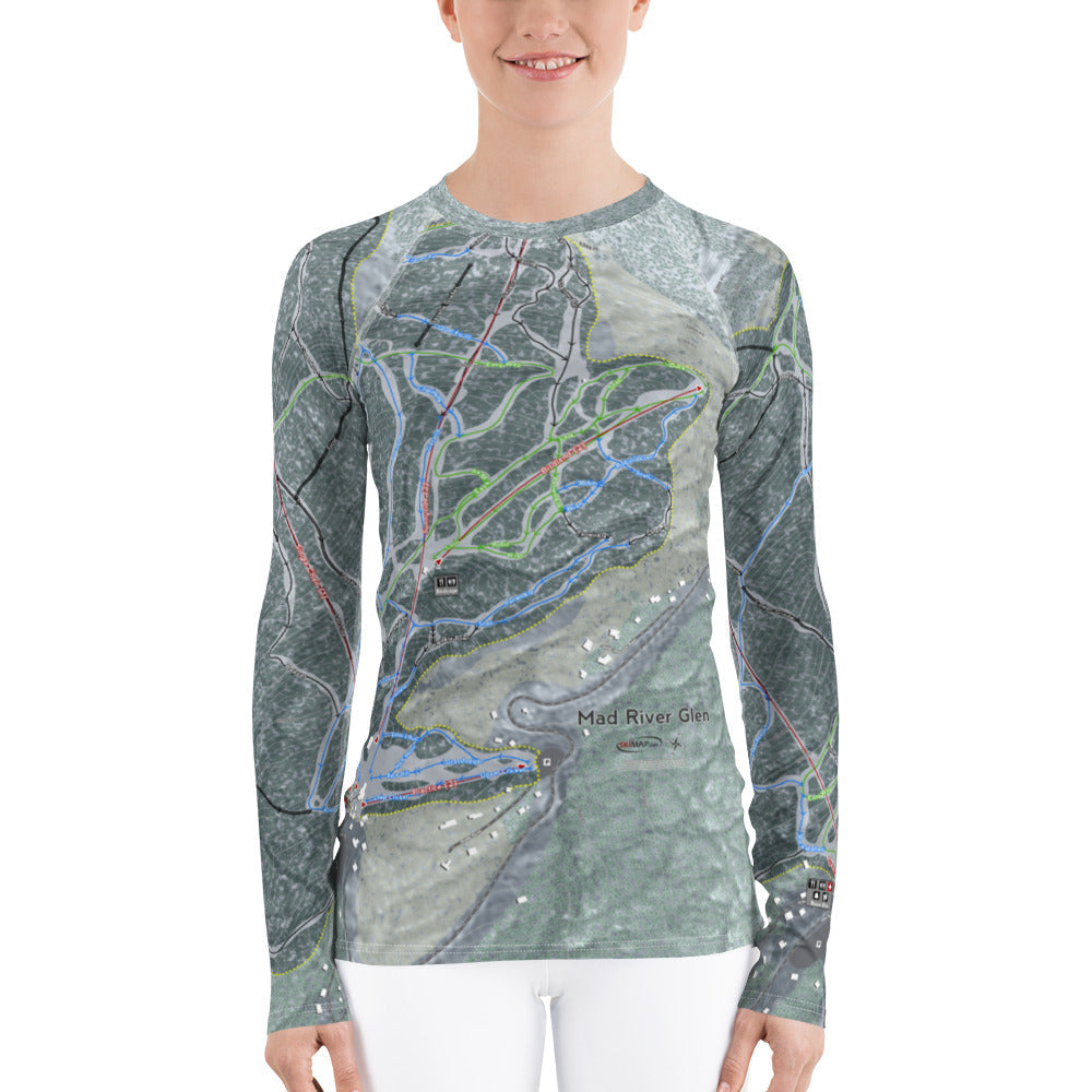 Mad River Glen, Vermont Ski Trail Map Women's Base Layers