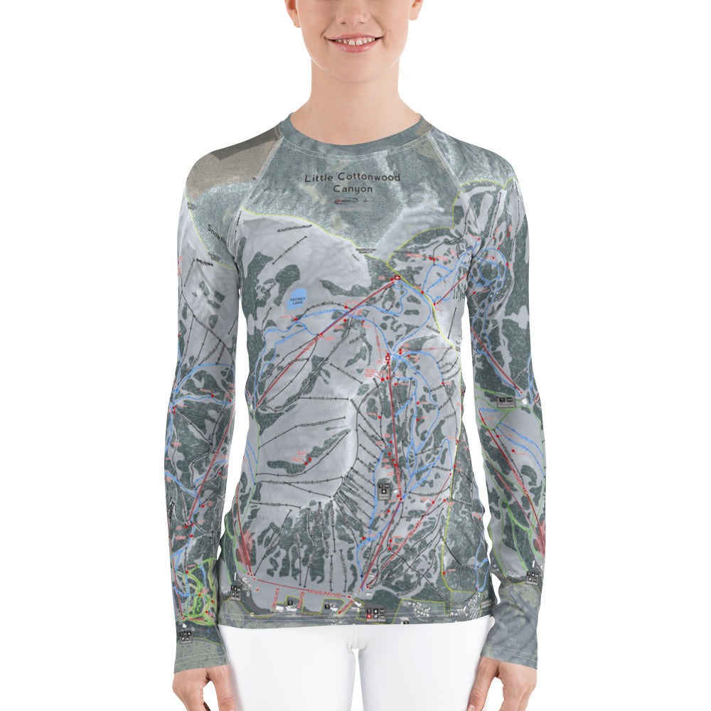 Little Cottonwood Canyon, Utah Ski Trail Map Women's Base Layers