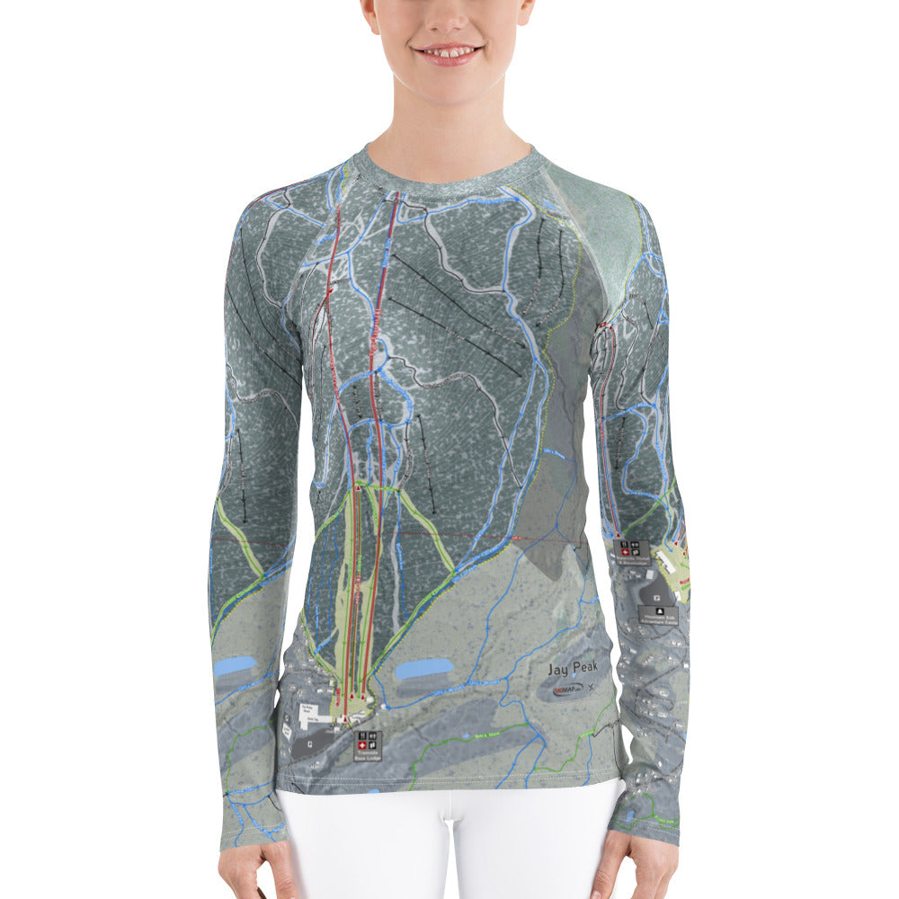 Jay Peak, Vermont Ski Trail Map Women's Base Layers