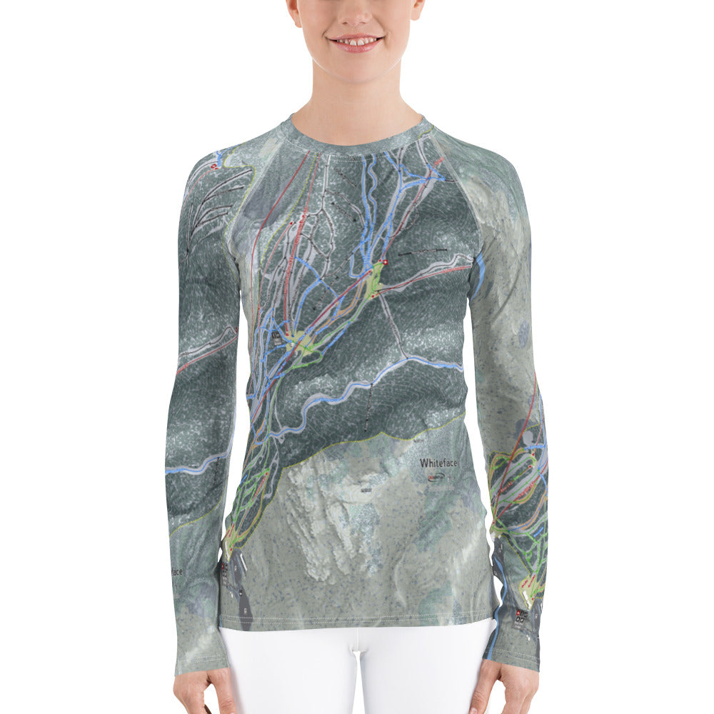 Whiteface, New York Ski Trail Map Women's Base Layers