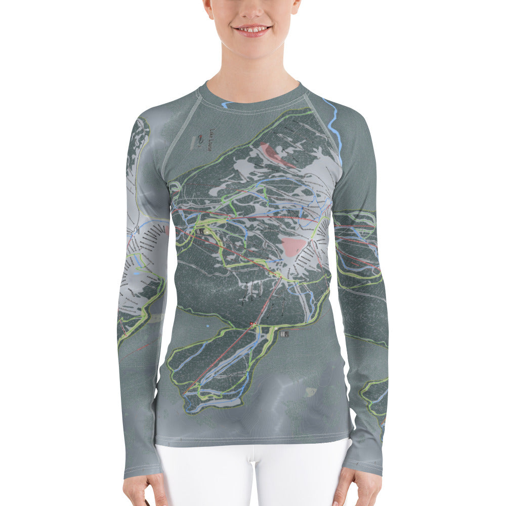 Lake Louise, Alberta Ski Trail Map Women's Base Layer Top