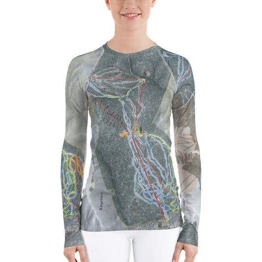 Keystone, Colorado Ski Trail Map Women's Base Layer Top - Powderaddicts