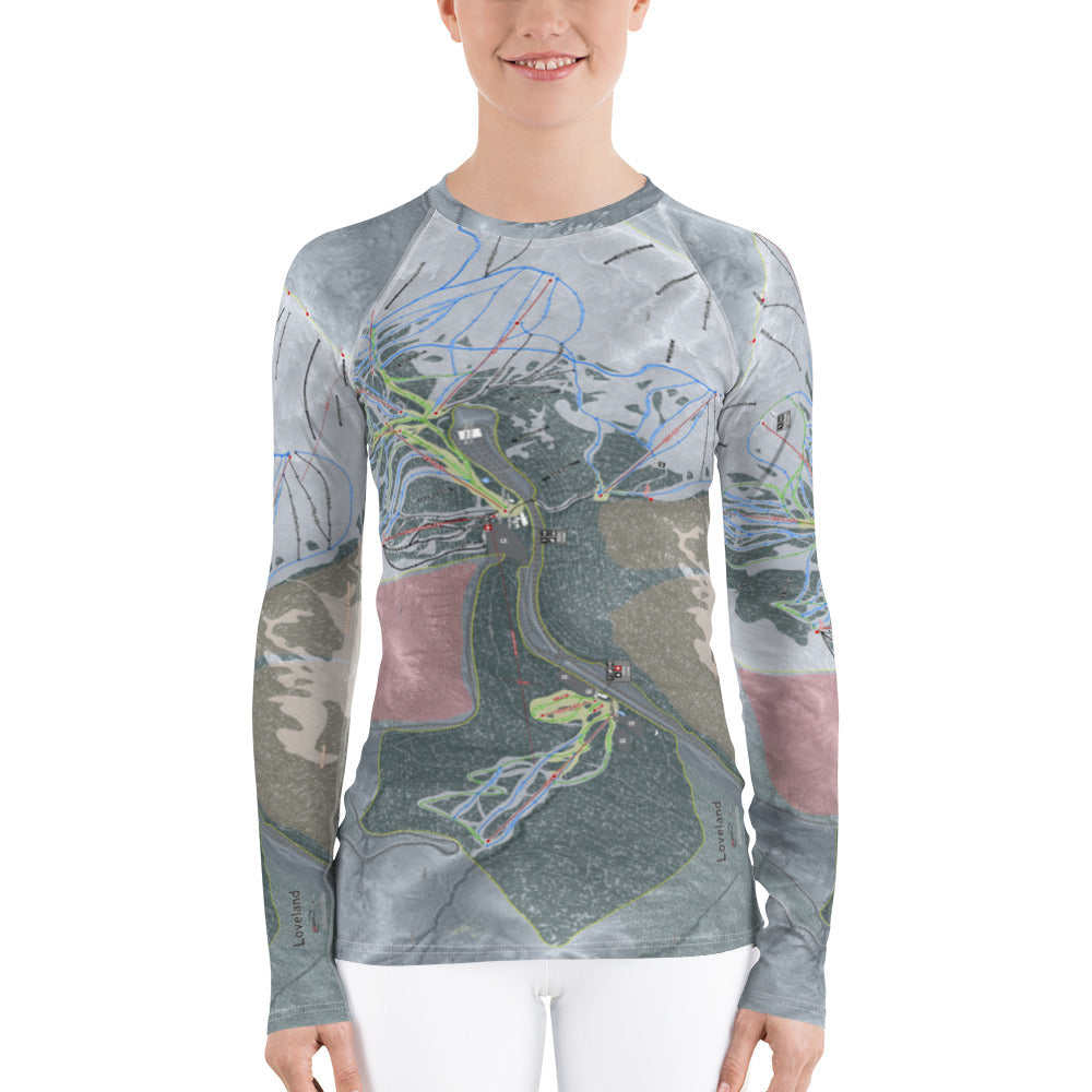 Loveland, Colorado Ski Trail Map Women's Base Layers