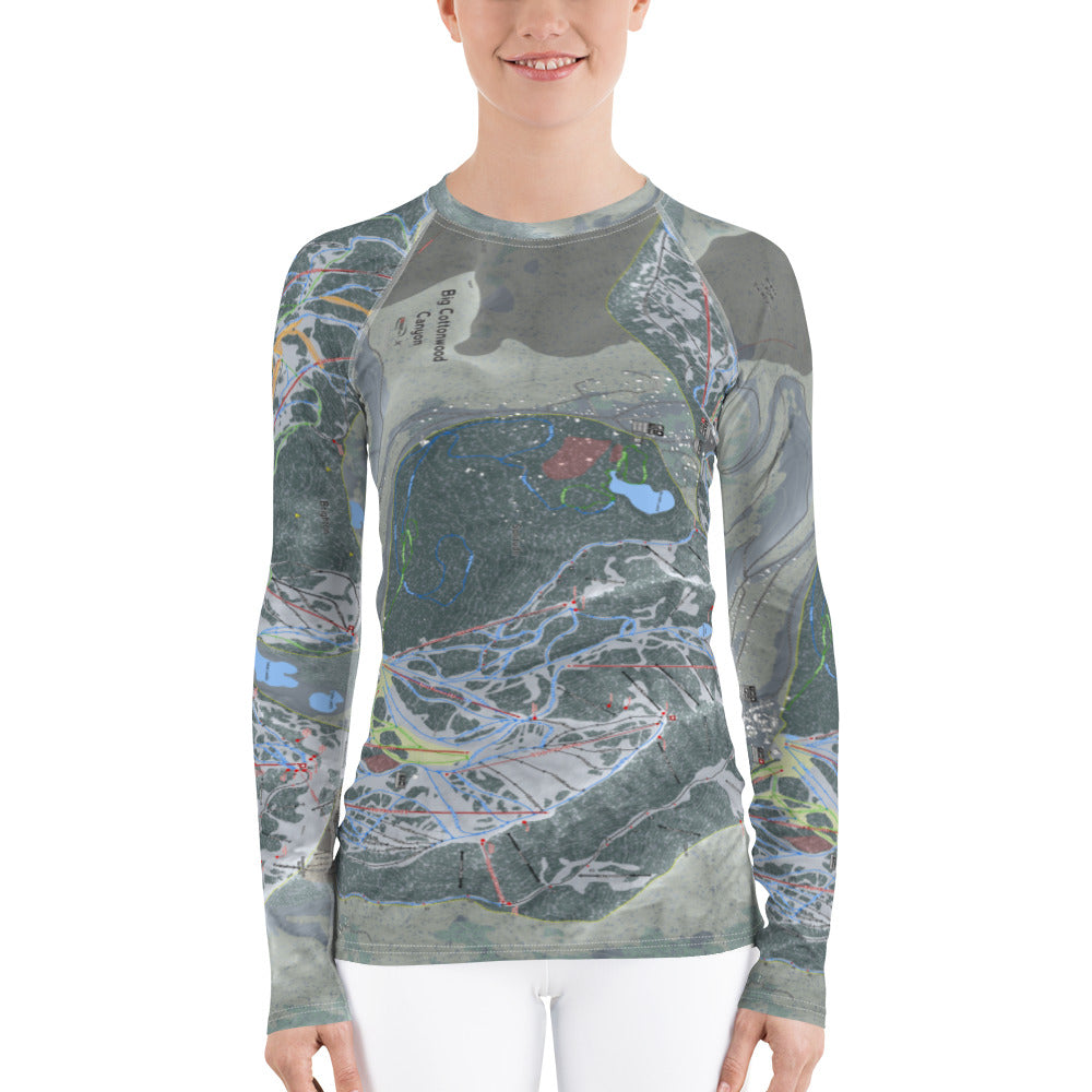 Big Cottonwood Canyon, Utah Ski Trail Map Women's Base Layers