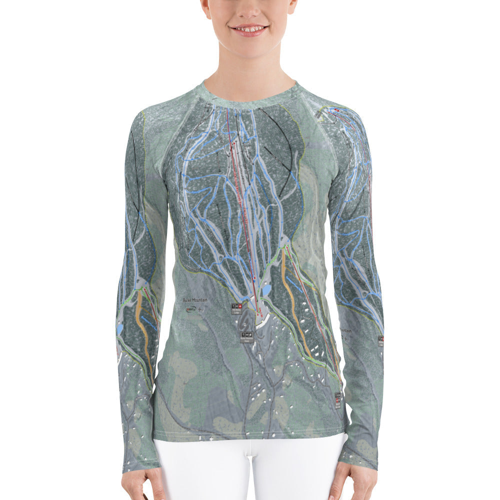 Burke Mountain, Vermont Ski Trail Map Women's Base Layers