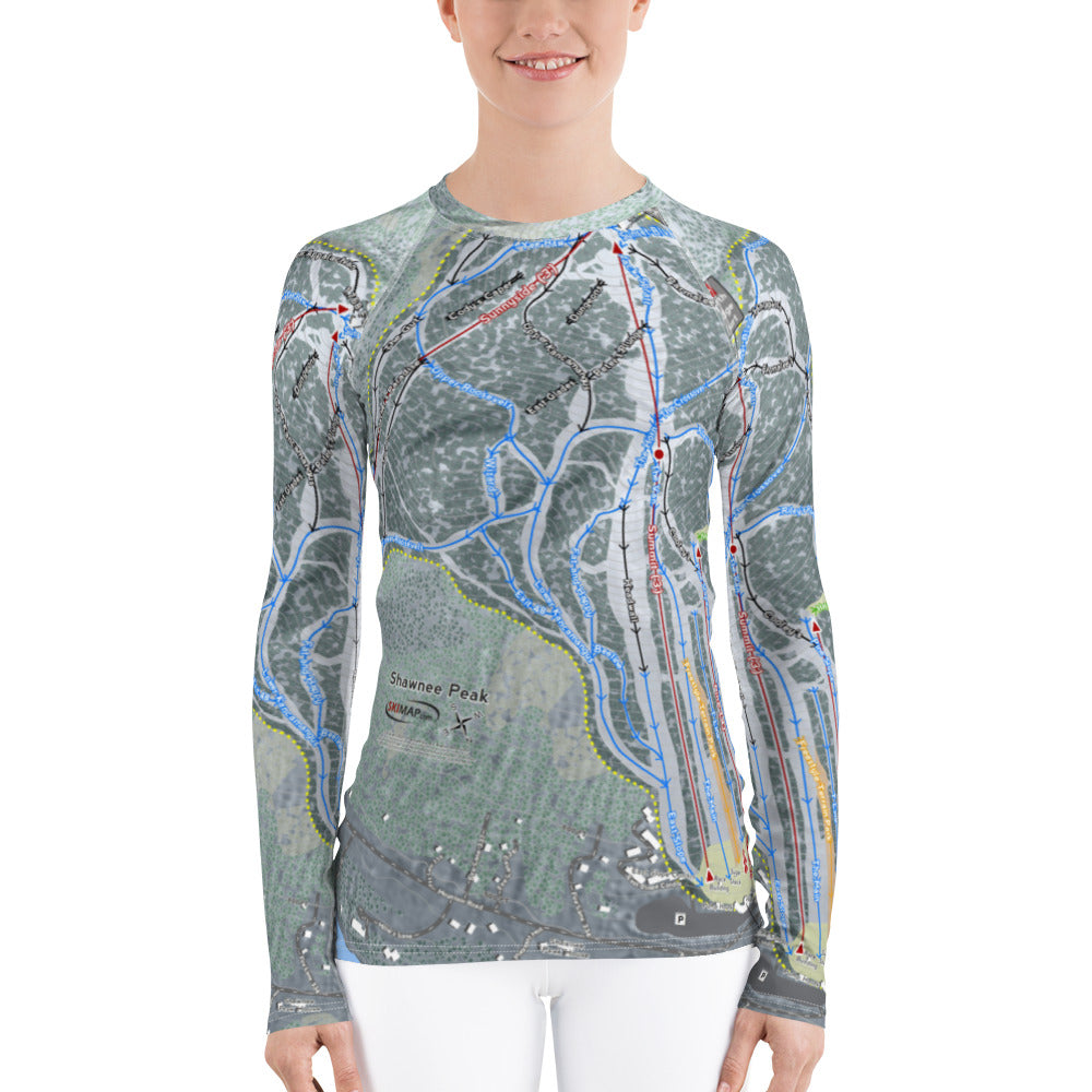 Shawnee Peak, Maine Ski Trail Map Women's Base Layers
